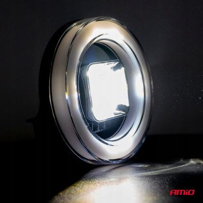 Reflektor pune AMiO 04199, LED, dritë e bardhë e ftohtë, i zi