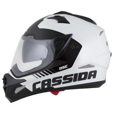 Helmetë moto CASSIDA Tour 2.0 X-tra, madhësia M, e bardhë e kuqe e zezë mat