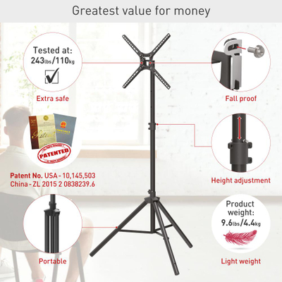 Mbajtëse TV Barkan TP310, 13" 65", 36 kg, e zezë