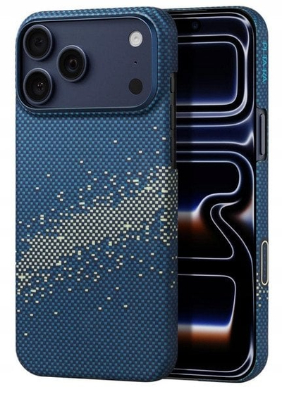 Maskë telefoni Pitaka Ultra Slim, për iPhone 17 Pro, MagSafe, blu me të verdhë
