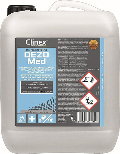 Дезинфекциско средство за површини Clinex DezoMed Concentrate, професионално, 5L