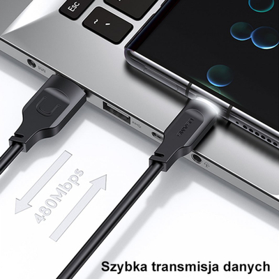 Kabllo USB Usams Lithe, USB A në USB C 1.2m, 66W, lejla