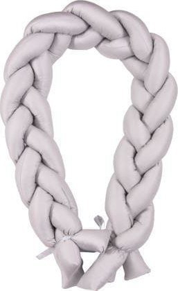 Mbrojtëse krevati BabyMatex Satiny Crib Bumper Braid, 200cm, gri