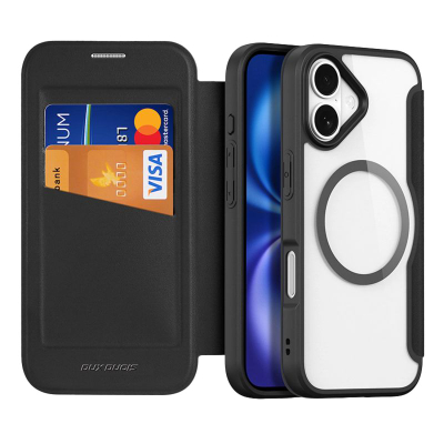 Këllëf telefoni Dux Ducis Skin X Pro për iPhone 17, me MagSafe, portofol, i zi
