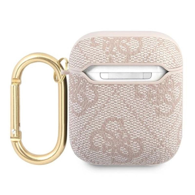Mbrojtëse Guess GUA24GSMP për AirPods 1/2, 4G Script Metal, rozë