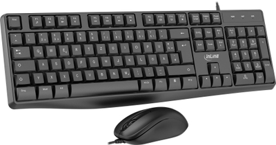Сет тастатура и глушец InLine Basic Desktop II, УСБ, 1200 DPI, црн