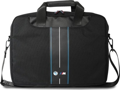 Торба за лаптоп BMW BMCB15COMPVSKL, 16\", најлон, црна со сини линии