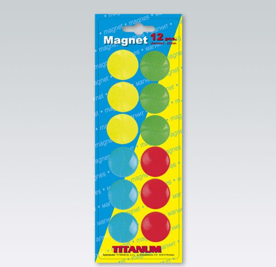 Magnete për tabelë Board Magnets 22mm, set 12 copë, shumëngjyrëshe