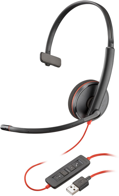 Kufje me mikrofon Poly Blackwire 3210, USB A, njëanëshe, e zezë