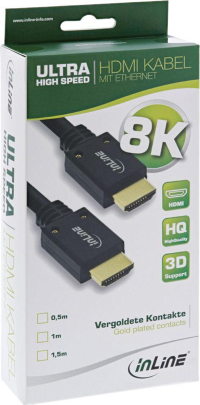 Kabllo InLine HDMI - HDMI (17955P), 0.5 m, e zezë