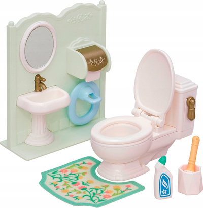 Set lodrash banjo Sylvanian Families Epoch 5740, me tualet, për figurina, shumëngjyrësh
