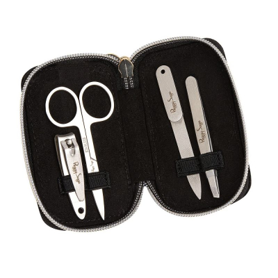 Set manikyri Peggy Sage 300227, 4 pjesë, etui me zinxhir, argjendtë