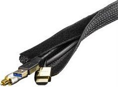 Mbështjellëse kabllosh Deltaco Cable Wrap, 5m, e zezë