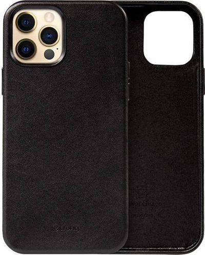 Kapak telefoni Crong Essential Cover, për iPhone 12 Pro Max, lëkurë eco, i zi