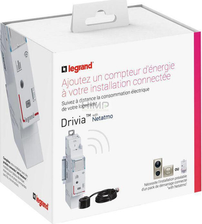 Modul matës i zgjuar Legrand Connected 63A, monitorim energjie, kompatibil me Netatmo, i bardhë