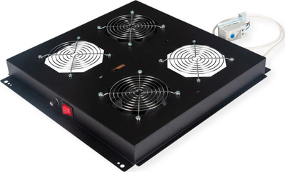 Njësi ventilatori tavani ROLINE 19", 2 ventilatorë, termostat me rregullim, e zezë