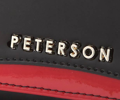 Portofol për goca Peterson, lëkurë, RFID, i zi me t’kuqe