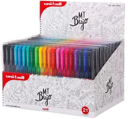 Set stilolapsa xheli Uni-ball My Bujo, 21 copë, shumëngjyrëshe