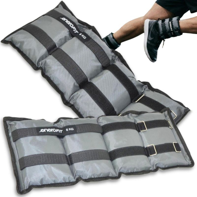 Pesha për kyçe EB Fit, set 2x6kg, për duar edhe këmbë, gri