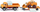 Set lodrash metalike Siku Mercedes-Benz 710 me ngarkues Kramer 411, model 4117, portokalli