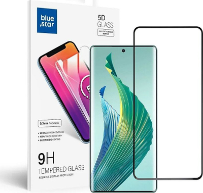 Xham mbrojtës Blue Star 5D për Honor Magic5 Lite, 0.3mm, 9H, i zi