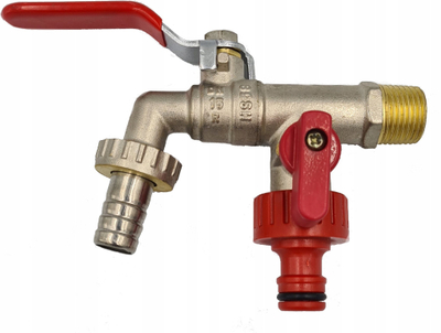 Rubinet kopshti dykahësh Garden Tap Double Draw-off Valve, valvola me top, lidhje 1/2" 3/4"