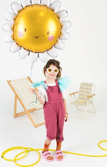 Balon folie për dekor Sun, 70cm, rrumbullak, ngjyrë ari