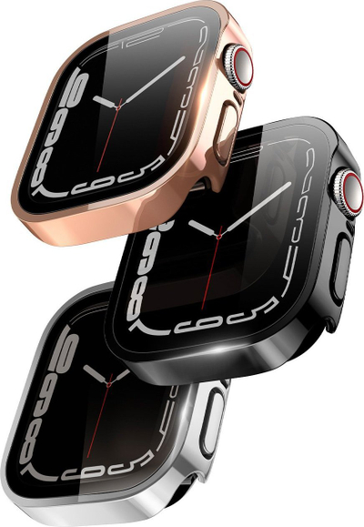 Kapak mbrojtës për Apple Watch DUX DUCIS Hamo Series, 45mm, me xham mbrojtës ekrani, i zi