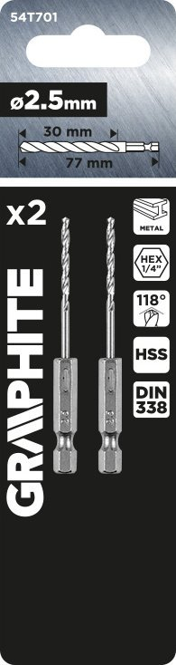 Set stërvitëse metali Hex, 2.5 mm, 2 copë