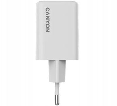 Адаптер за полнење Canyon CU45CC, 45W GaN, 2x PD, бел