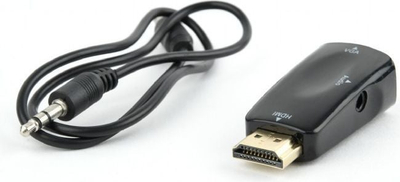 Përshtatës Gembird HDMI - D-Sub (VGA) + Jack 3.5mm (AB-HDMI-VGA-02), i zi