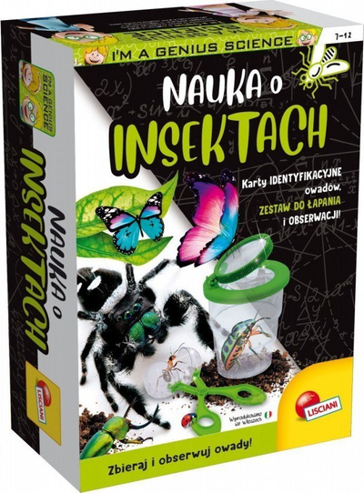 Set shkencor Lisciani Im a Genius Science of Insects, lojë me mësim për insekte, për kalamaj