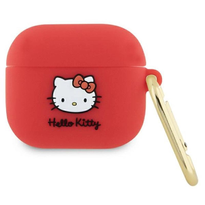 Mbulesë kufjesh Hello Kitty për AirPods 3, silikon 3D, fuchsia