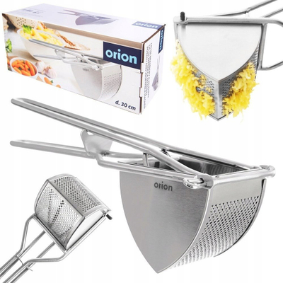Shtypës patatesh Orion Gastro, inoks, 30 x 9.5 cm, argjent