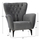 Kolltuk velvet chesterfield 87×88×100 cm (HM9217.20), gri
