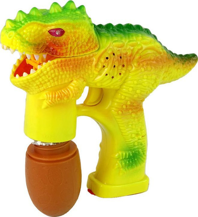 Pistoletë flluskash Leantoys Dinosaur, me vezë, e verdhë