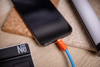 Kabllo Newell USB C në USB C, 100W, 2m, spiral, blu portokalli