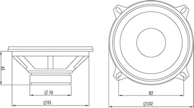 Altoparlant makinë Blow WK400, woofer 10cm 100W 4 Ohm, i zi