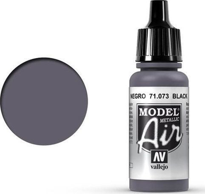 Ngjyrë akrilike Vallejo Model Air, metalike, 17ml, e zezë