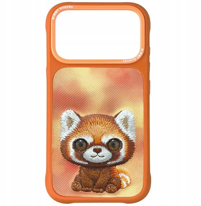 Kapak telefoni Nimmy Big Eyed Pet 2.0 Raccoon, për iPhone 17 Pro, portokalli
