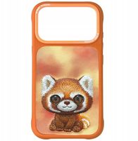 Kapak telefoni Nimmy Big Eyed Pet 2.0 Raccoon, për iPhone 17 Pro, portokalli