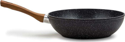 Tigan wok Nava Nature, 28cm, alumini, me efekt guri të zi