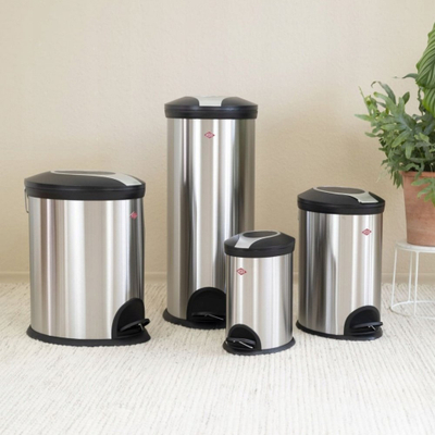 Kофа со педала Wesco Oval 107214-47, 12L, не'рѓосувачки челик, сребрена боја
