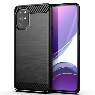 Kapak telefoni Oppo A52 Carbon, silikon i butë, anti-goditje, i zi