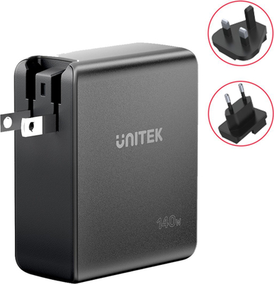 Karikues GaN Unitek P1115A, 140W, 3 porta USB, i bardhë