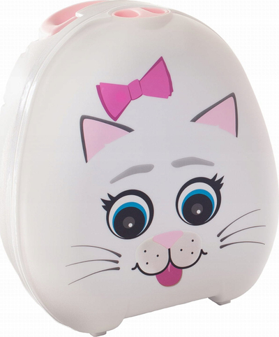 Ulëse tualeti për kalamaj My Carry Potty Kitty Cat, portative, që s’rrjedh, e bardhë