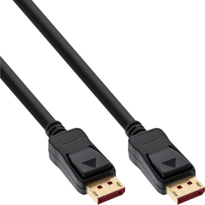 Kабел DisplayPort InLine 1.4, 5m, контакти обложени со злато, црн