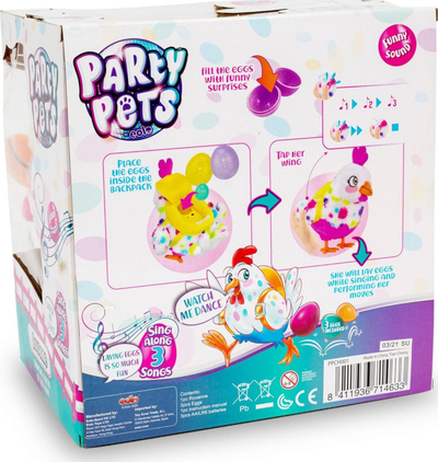 Електронска плюшеста играчка Party Pets Roxanne Пилешко, пее и танцува, повеќебојна