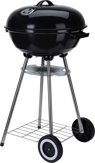 Skarë me qymyr Grill King BBQ On Wheels, diametër 46 cm, me rrota, e zezë