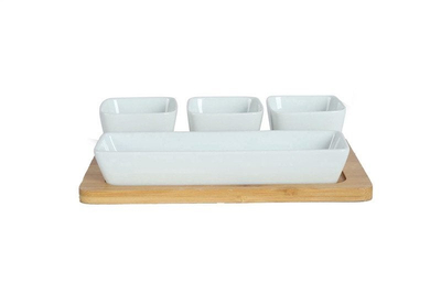 Tabaka drejtkëndore Domoletti Bamboo Platter, 26.1x17cm, bambu natyrale
